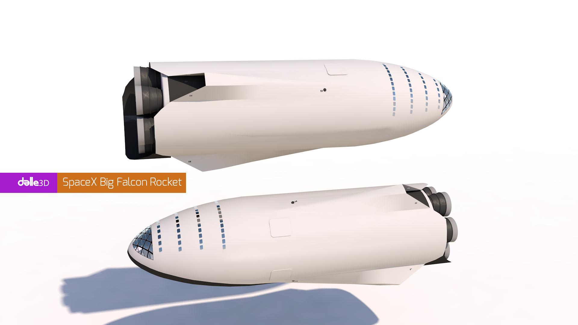 SpaceX Big Falcon Rocket в Cinema 4d maxwell render изображение