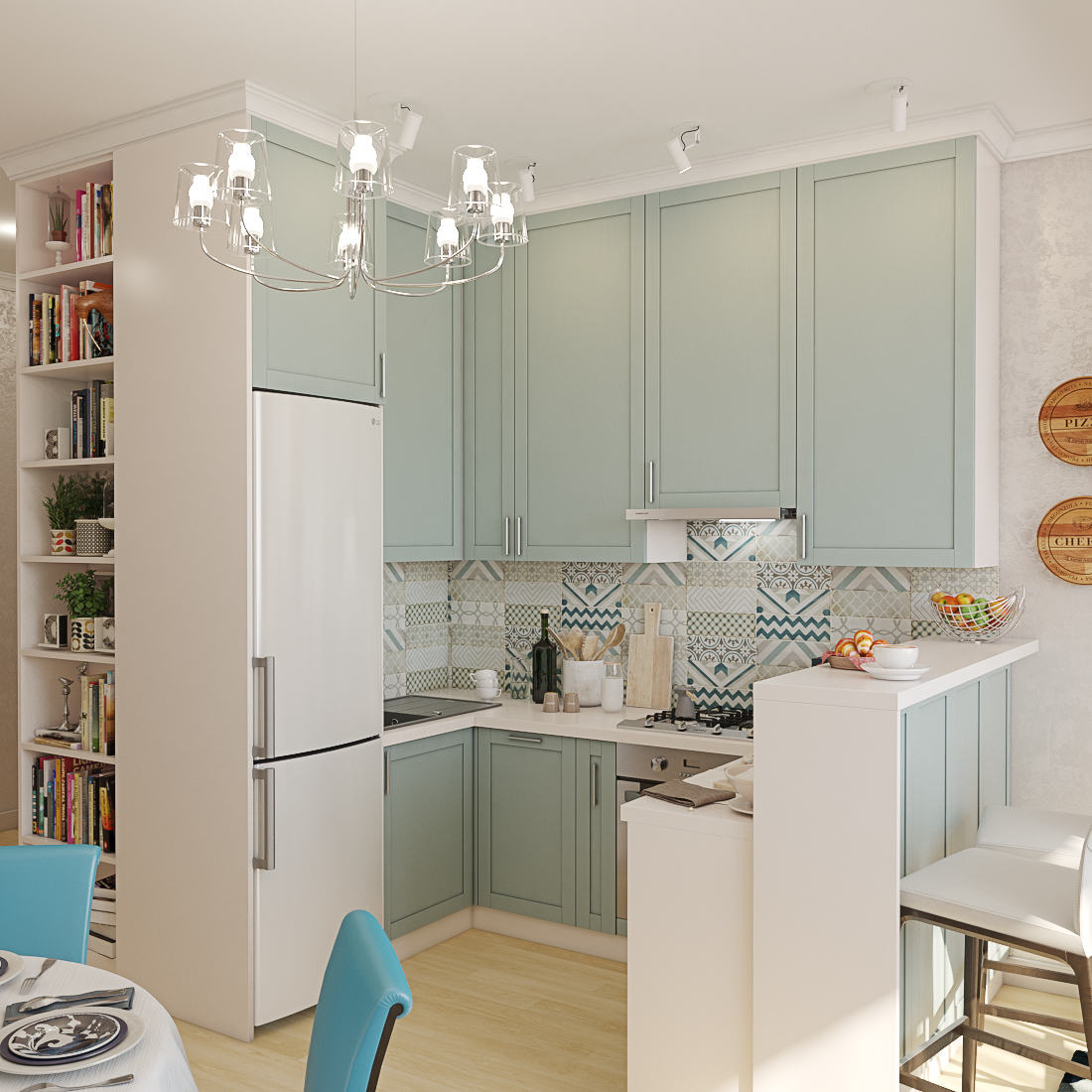 एक रसोई घर के डिजाइन 3d max vray 3.0 में प्रस्तुत छवि