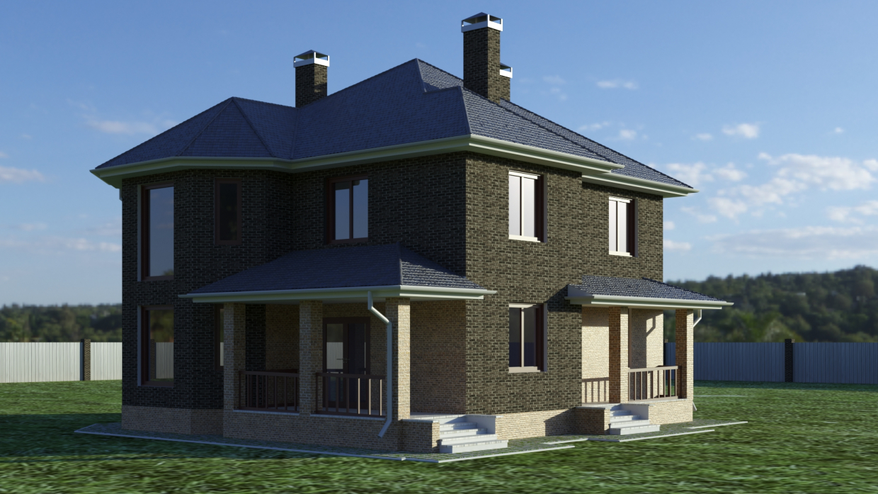 Cottage in 3d max corona render image