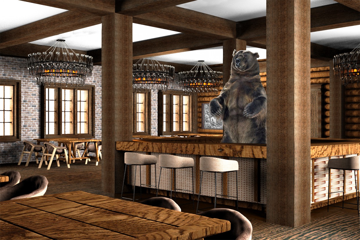 Cafe-bar "fowl" in 3d max vray image