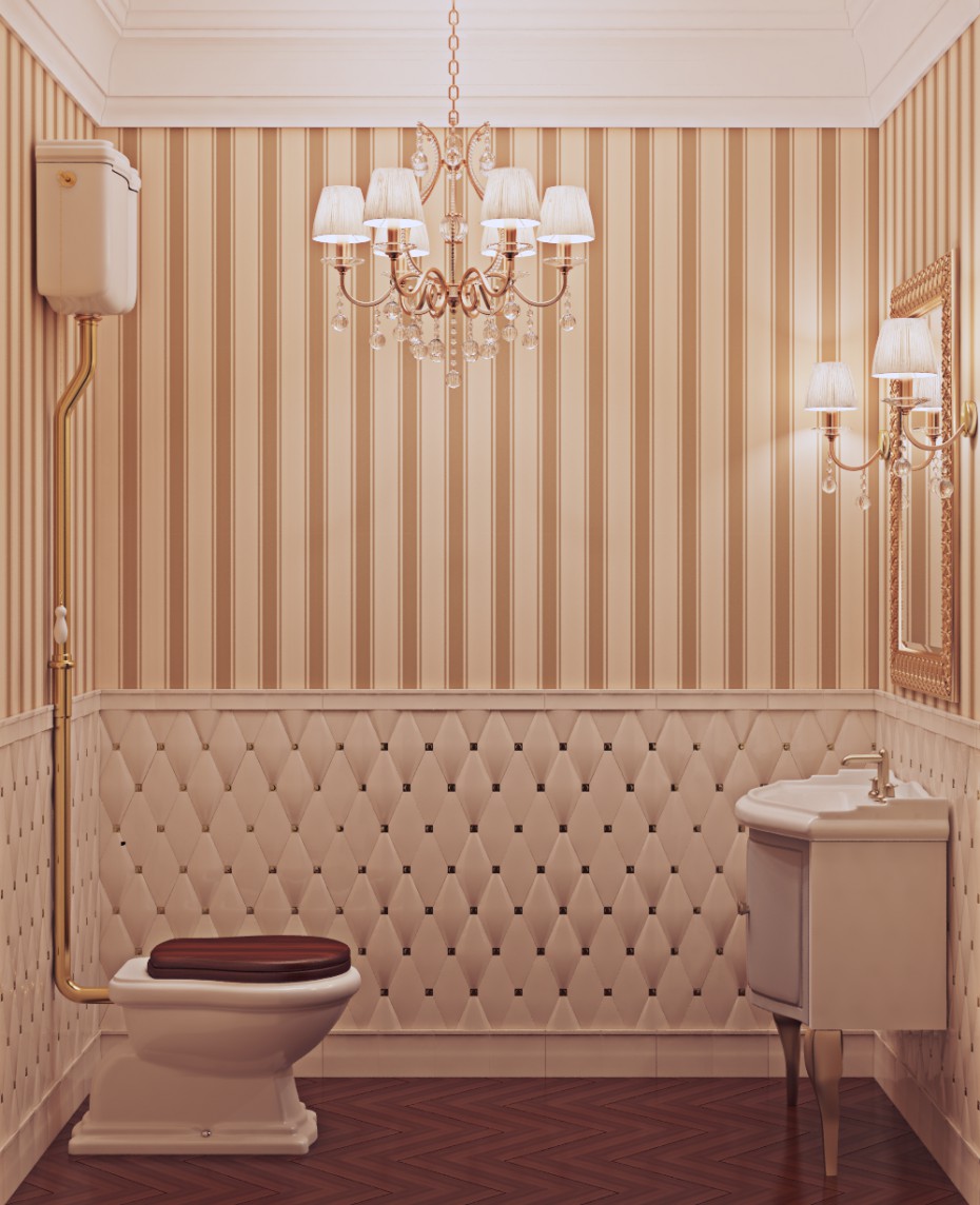Banheiro clássico em 3d max vray imagem