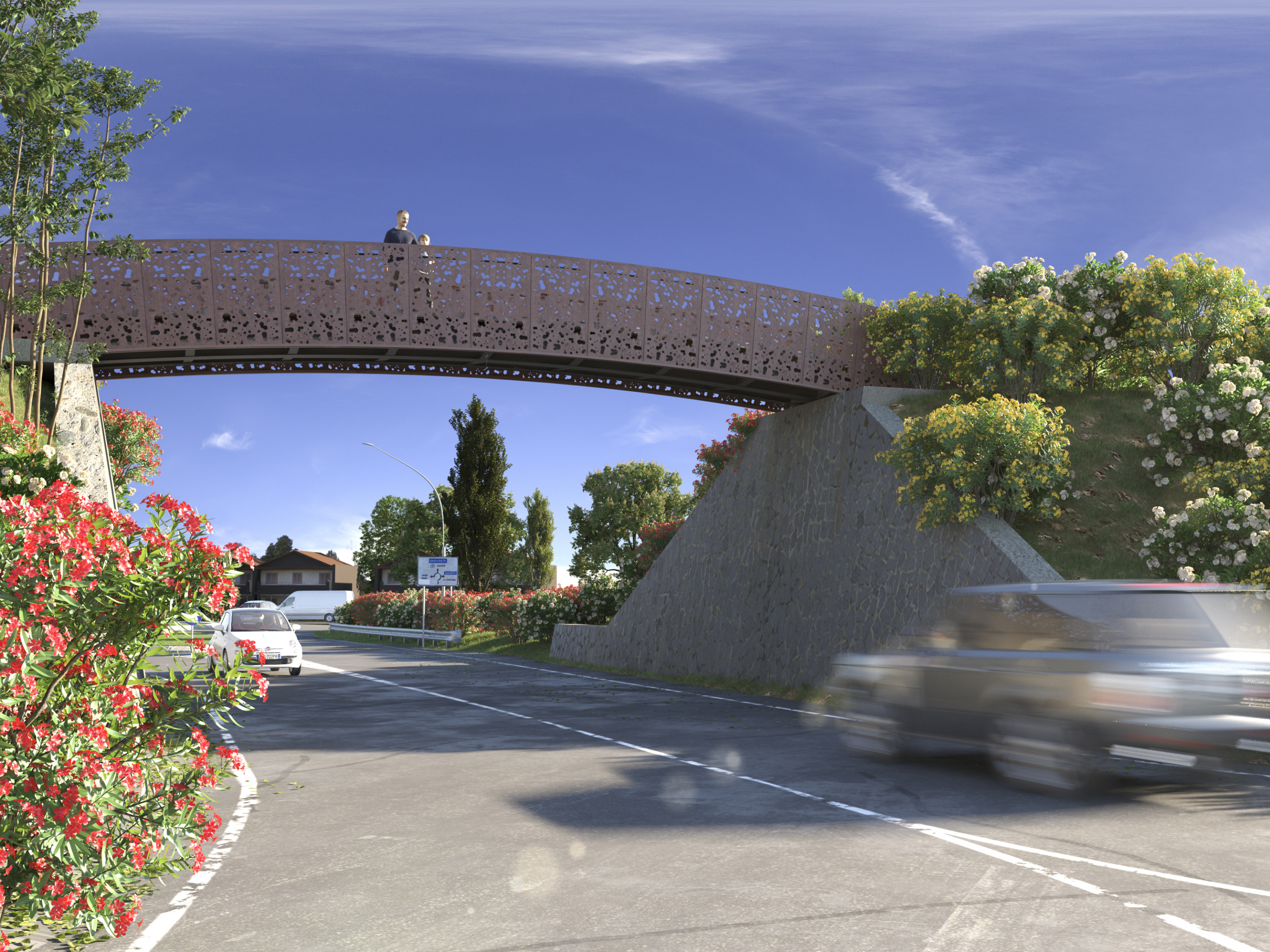 Ponte de Montalto di Castro em 3d max vray 3.0 imagem