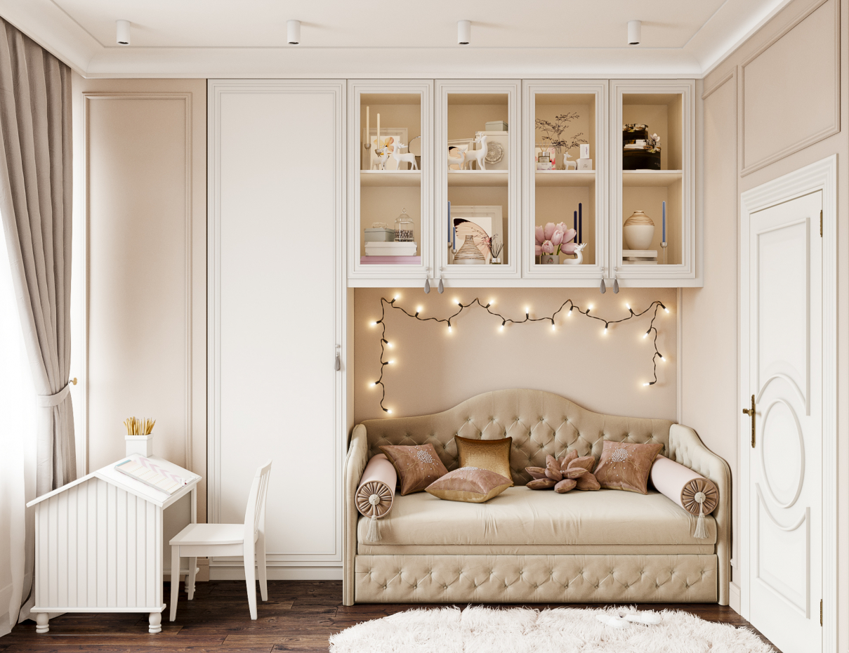 Children's room for a girl in 3d max corona render image