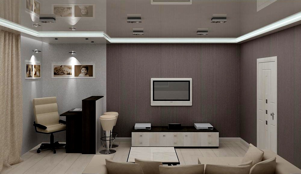 एक जोड़ी के लिए रसोई-रहने वाले कमरे 3d max vray में प्रस्तुत छवि