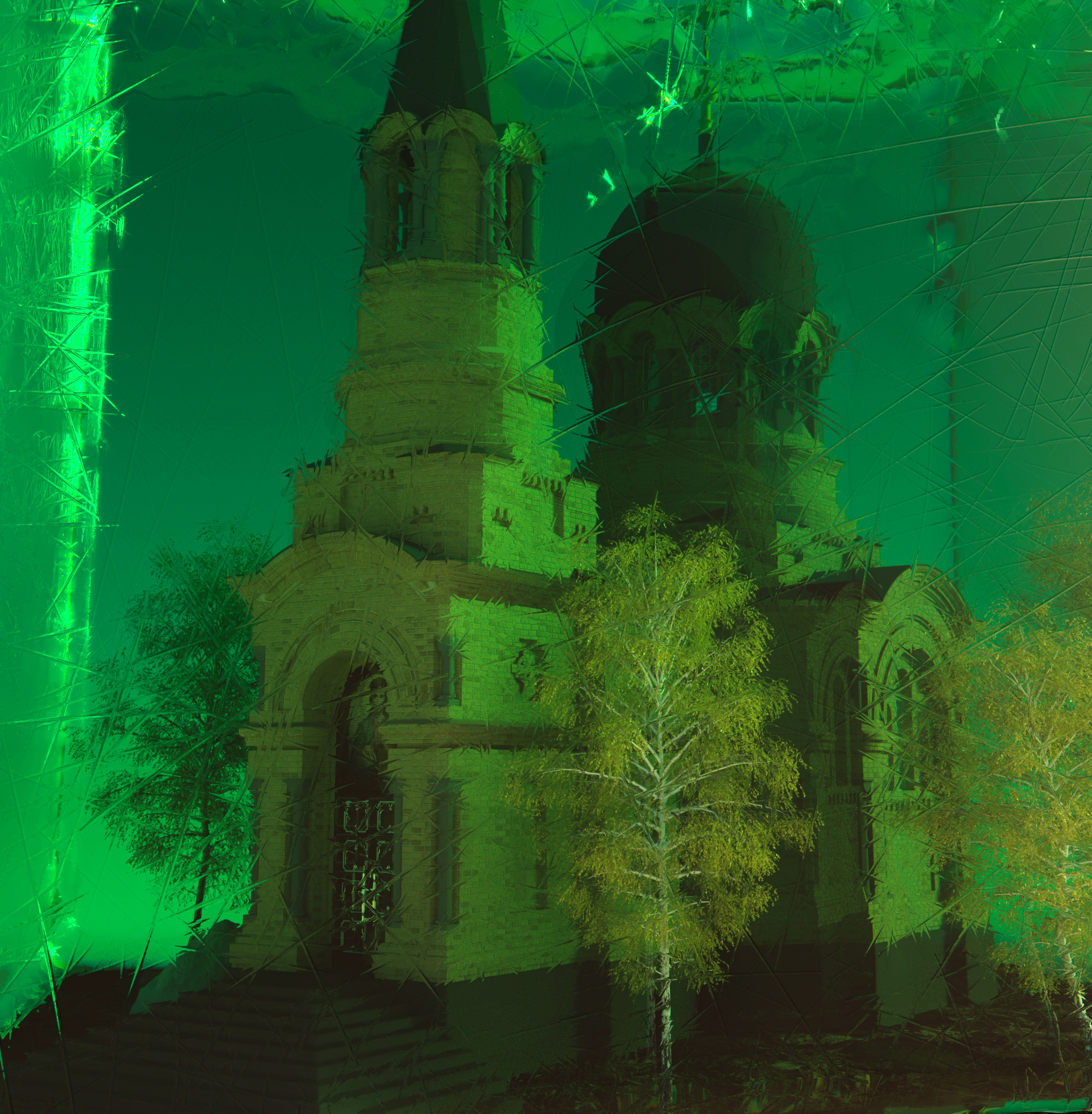 imagen de Iglesia submarina en 3d max corona render