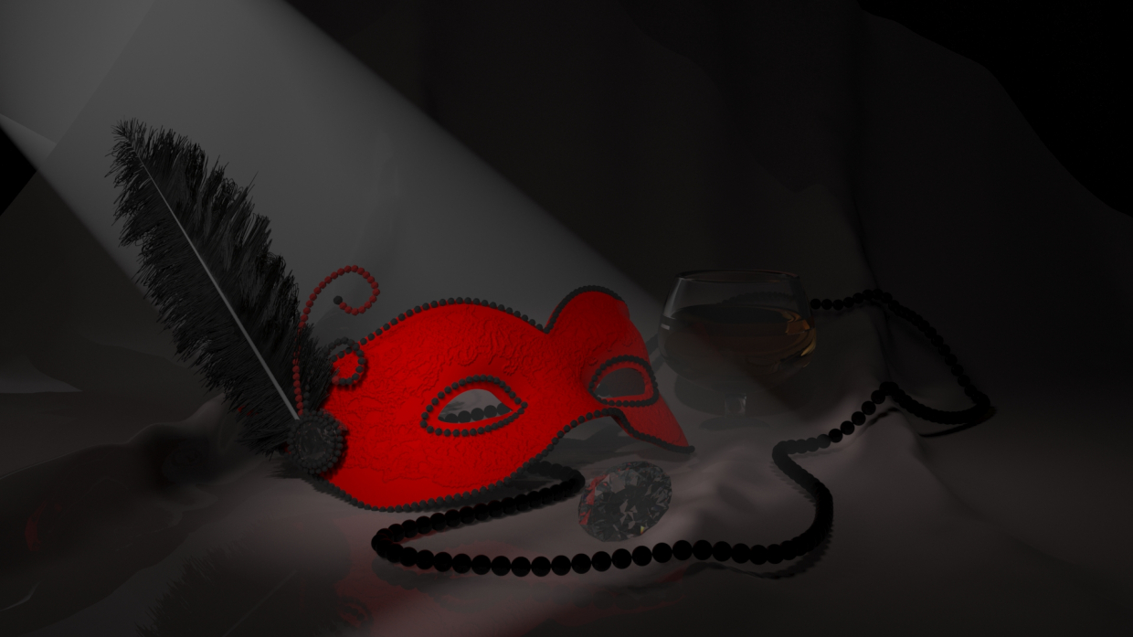 Carnival mask in 3d max corona render image