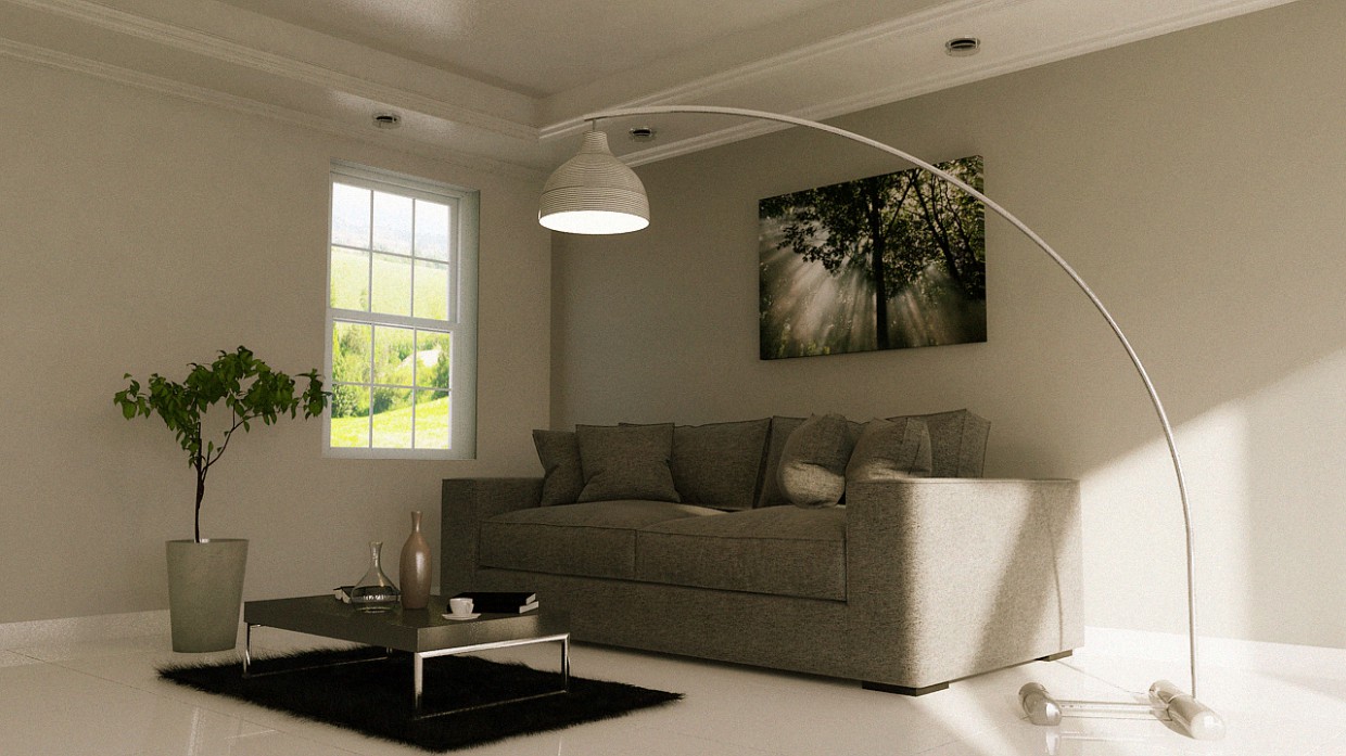 Livingroom in 3d max mental ray image