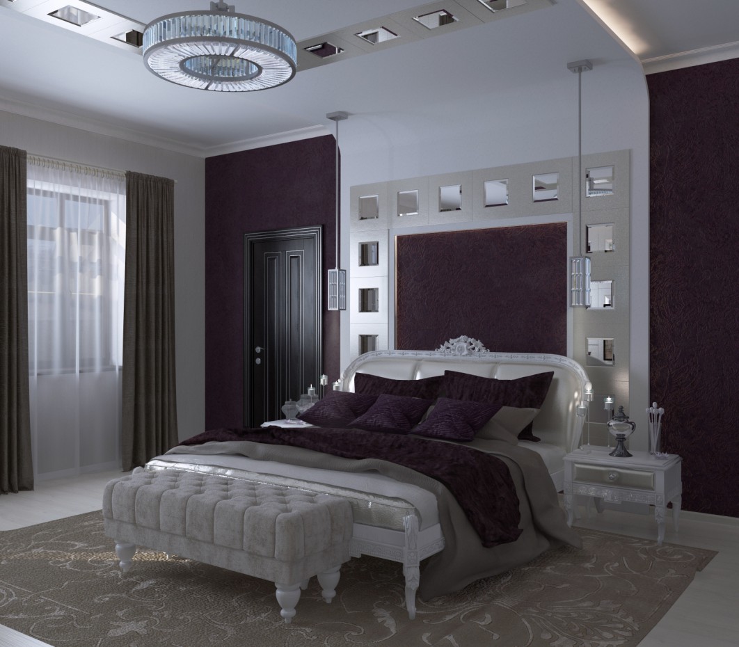 Schlafzimmer Innenraum im Stil des Neoklassizismus in 3d max vray 2.5 Bild