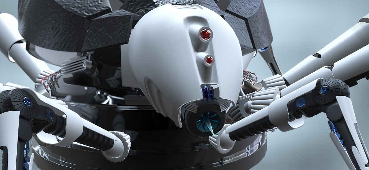 Паук робот в Maya vray изображение