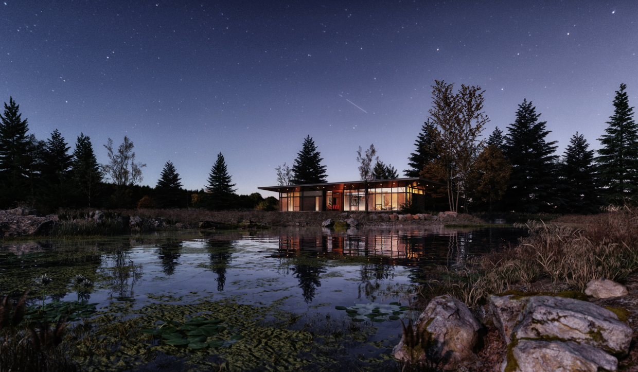 Lake house in 3d max vray 3.0 image
