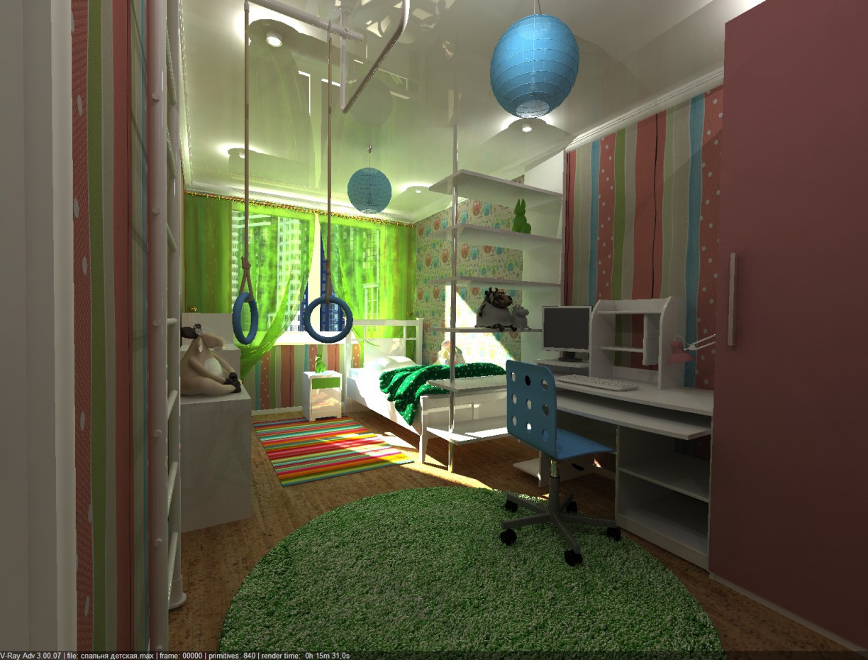 Çocuk odası in 3d max vray 3.0 resim