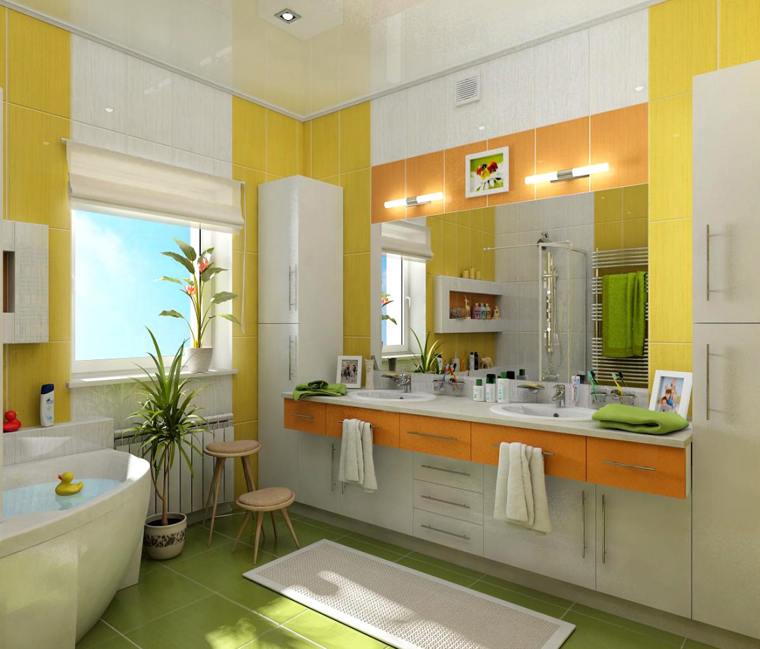 Ванна кімната "Ромашка" в 3d max vray зображення