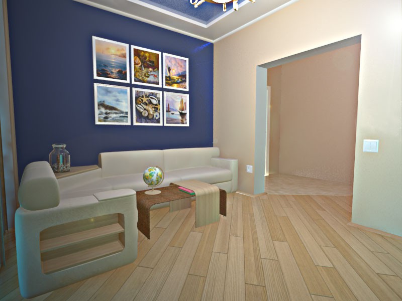 imagen de sala de estar en 3d max vray