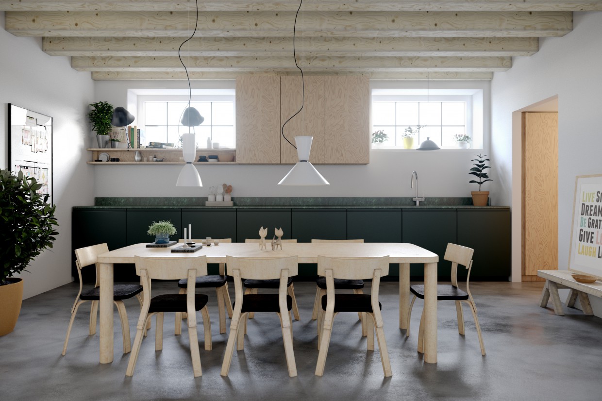 Maisonette-Wohnung in Stockholm in 3d max corona render Bild