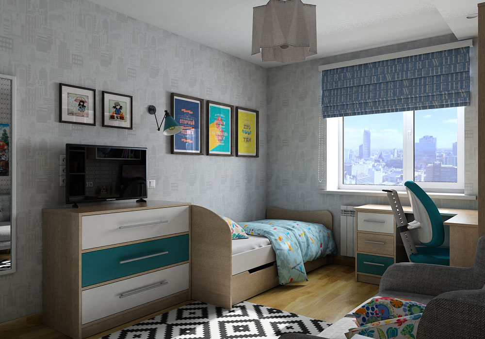 Дизайн интерьера комнаты для девочки подростка в Киеве в 3d max vray 1.5 изображение
