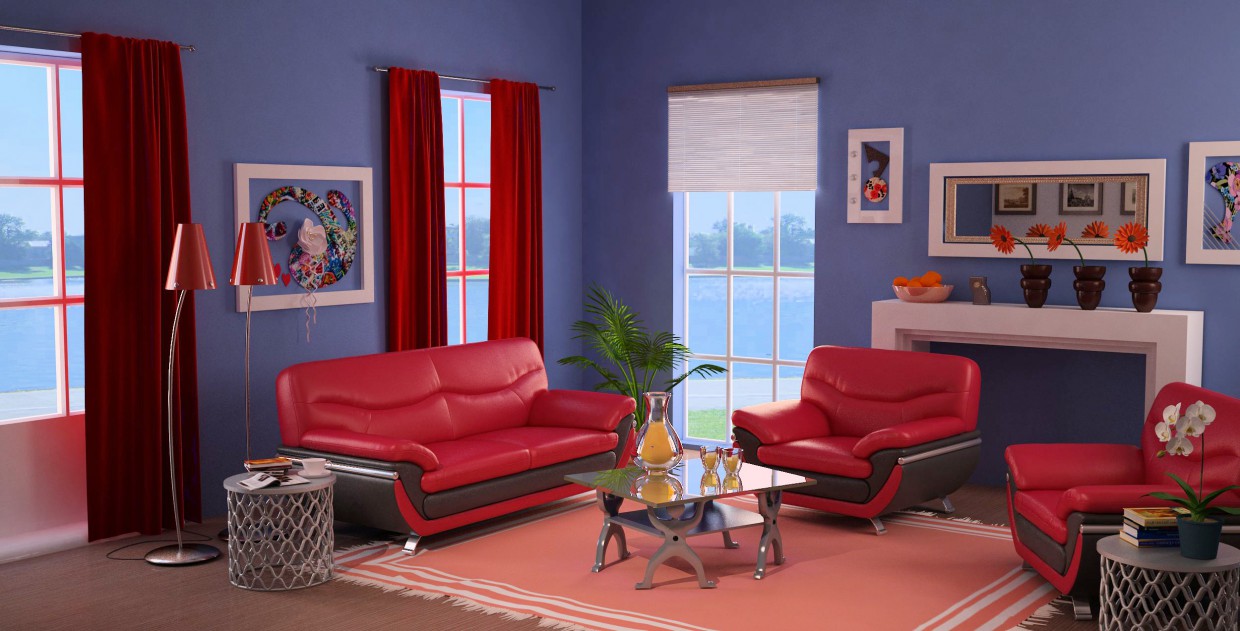 blue-red in 3d max vray resim