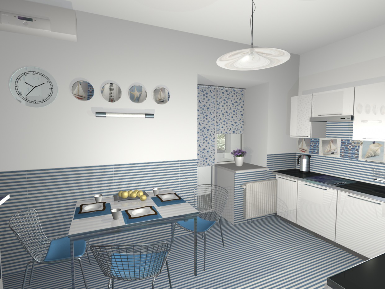kitchen and sea) in 3d max mental ray image