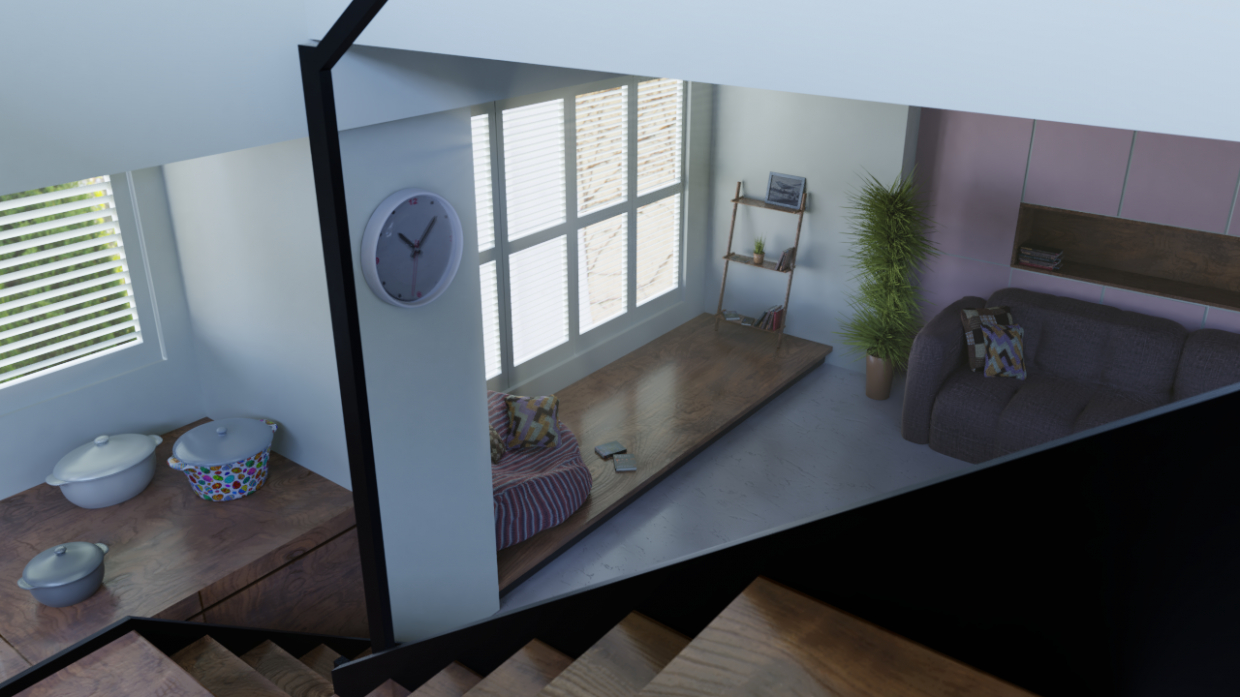 Living room 3 в Blender cycles render изображение