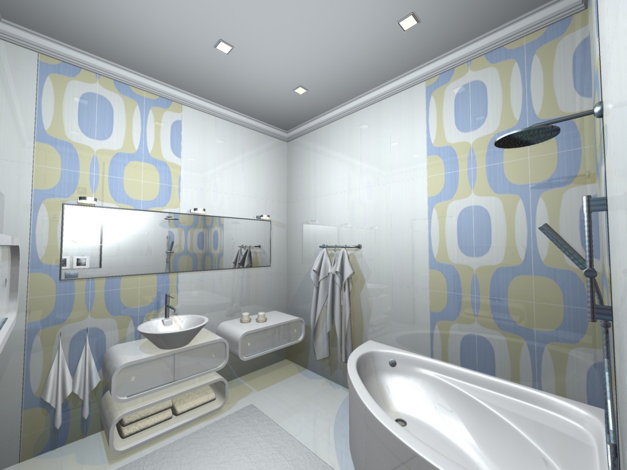 ванная в вариантах (3) в 3d max mental ray изображение