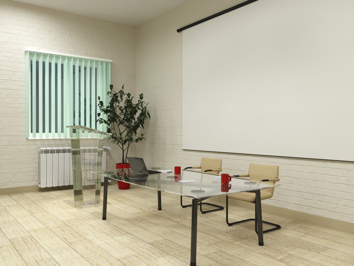 Reconstruction of the workshop for office premises. in 3d max corona render image