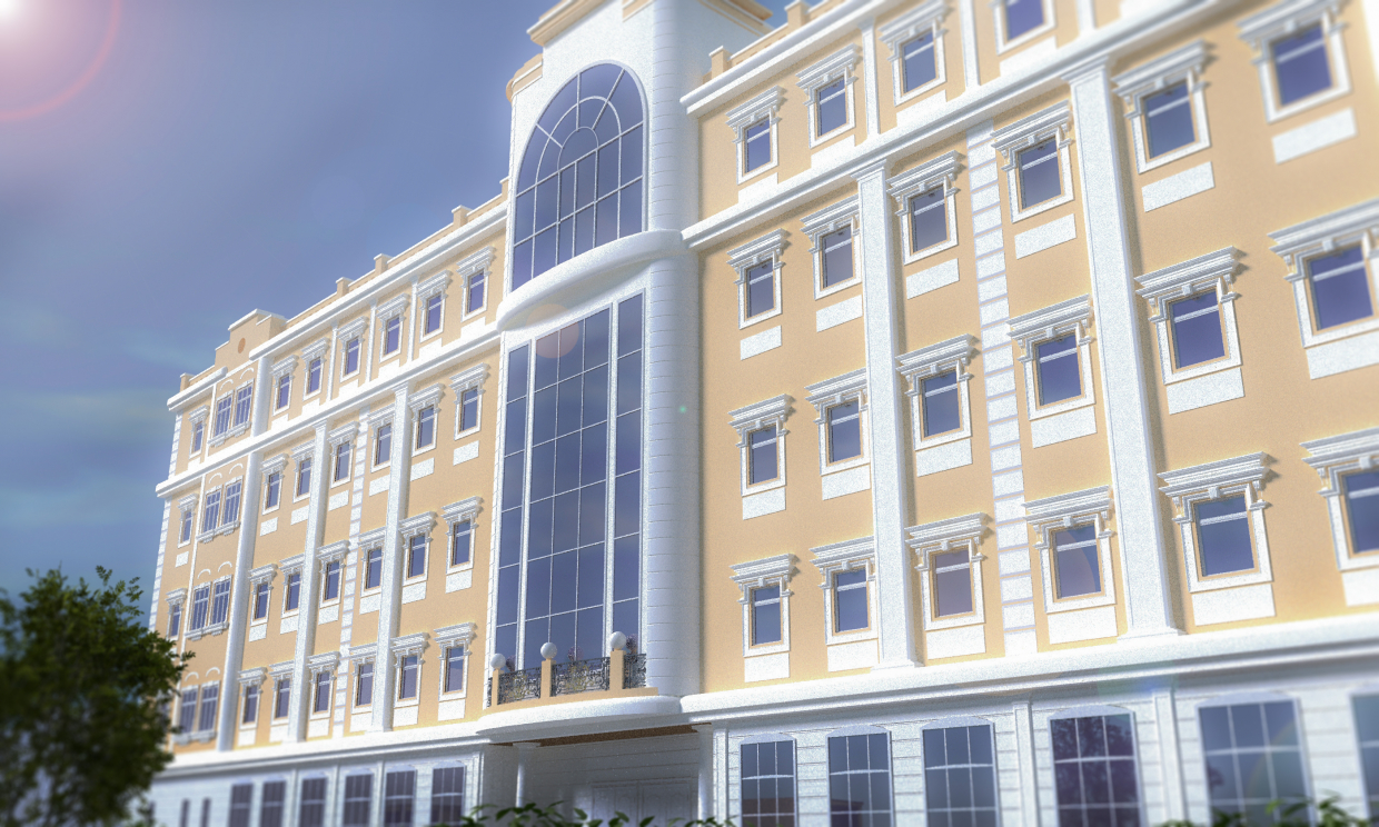 Проект нового медицинского корпуса мед. центра им. Мандрыка в 3d max corona render изображение