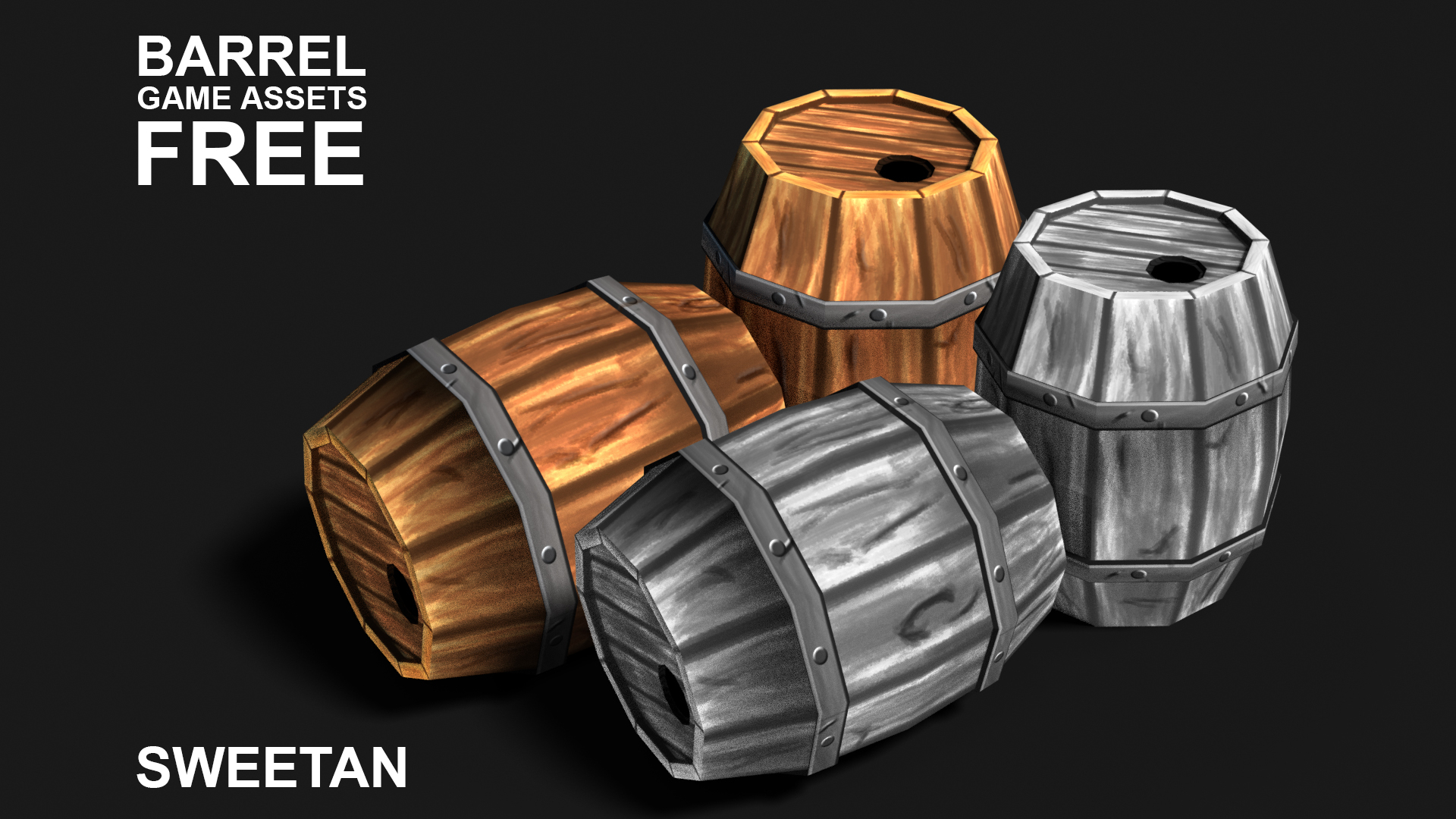 3D Barrel Model with texture dans Blender cycles render image