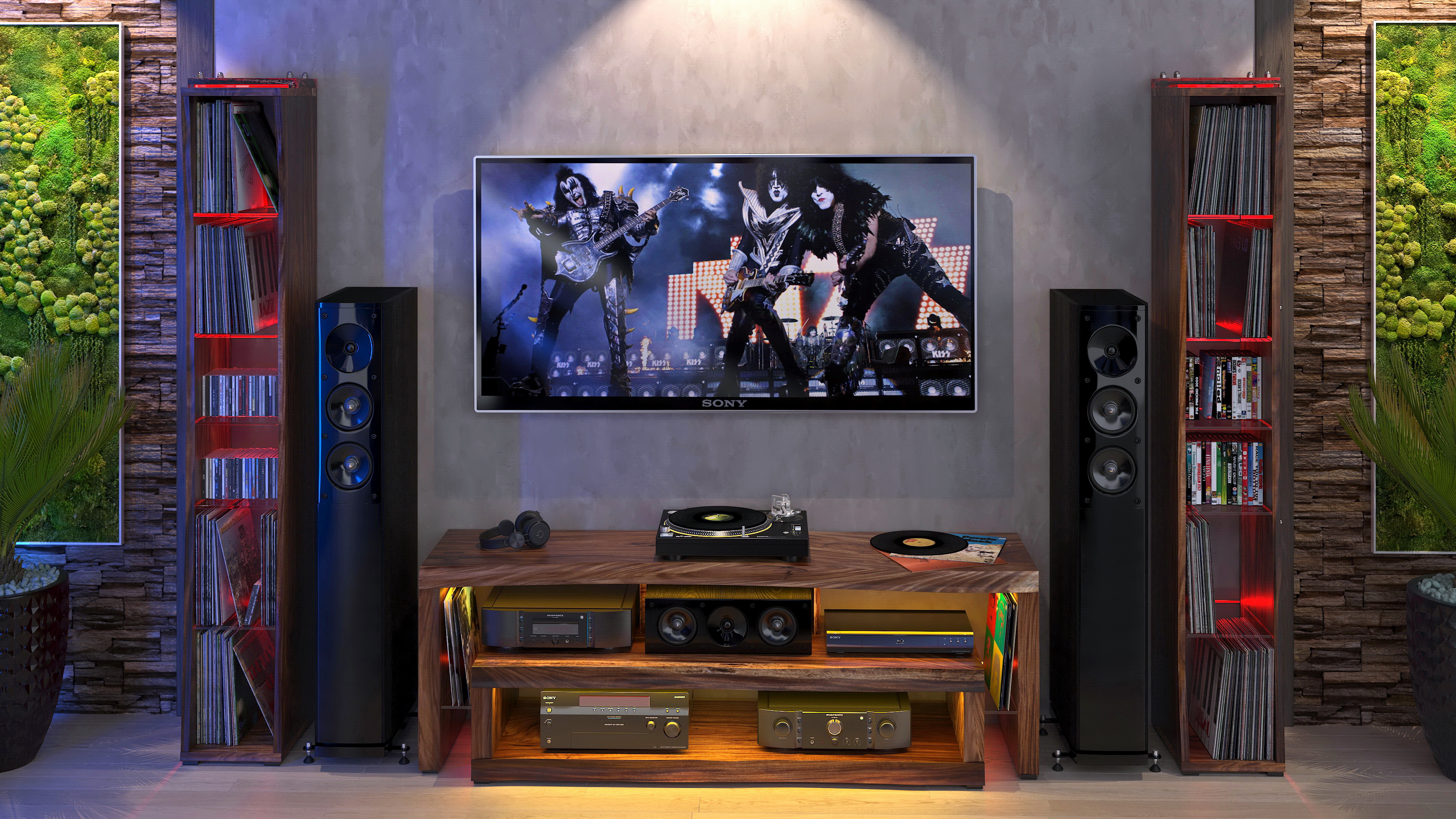 imagen de Estante de losa de audio iluminado en 3d max vray 3.0