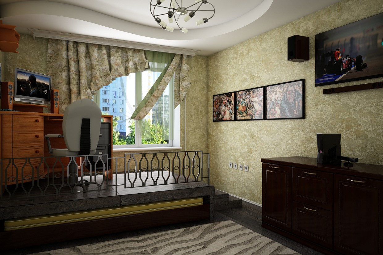 Room in odnushke in 3d max vray 3.0 image