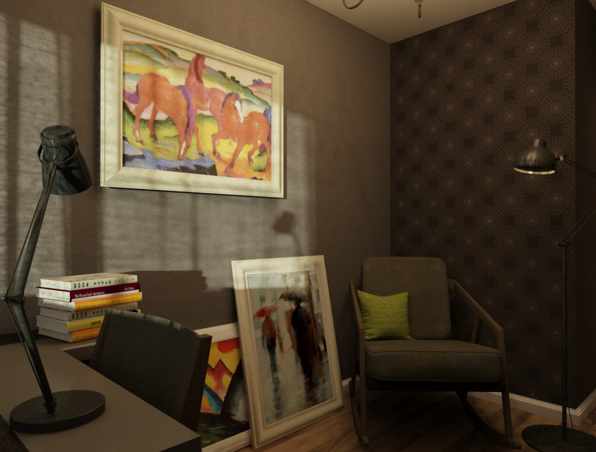 Home office in 3d max vray image