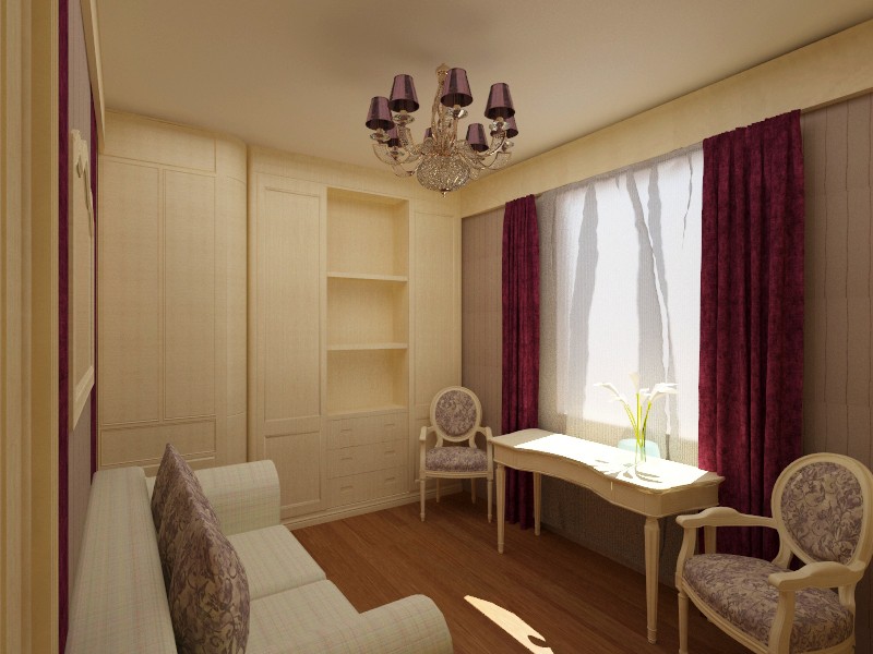 imagen de Oficina y una habitación de huéspedes en 3d max vray