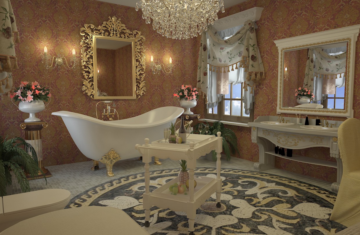 bathroom in the Empire style. 3Ds Max / Vray in 3d max vray image