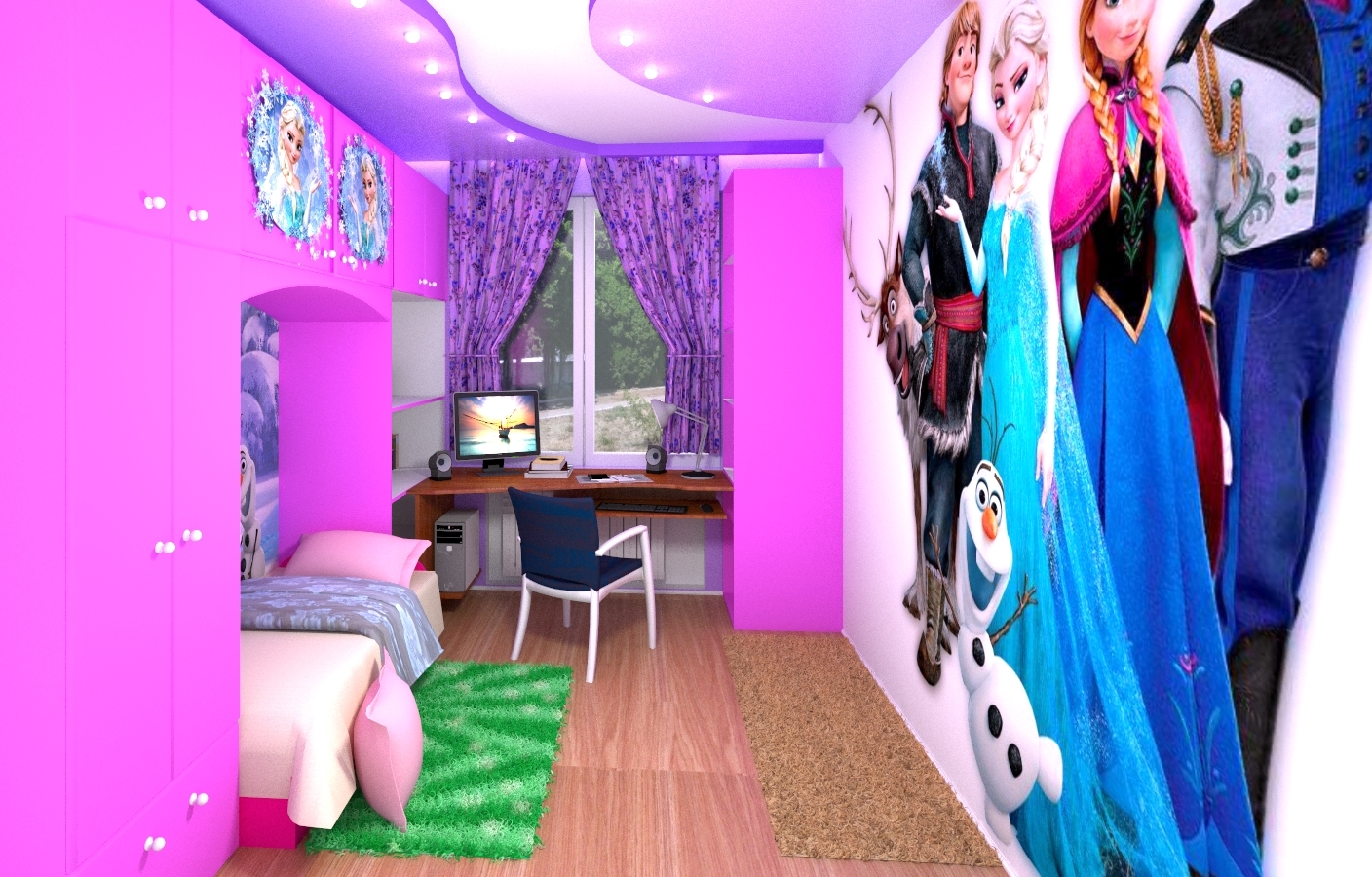 Дитяча кімната в SketchUp vray 3.0 зображення