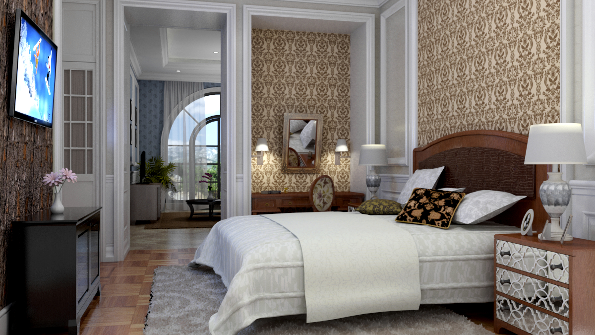 La camera da letto Interior design in SketchUp vray 3.0 immagine
