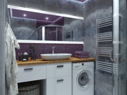 Фіолетова ванна кімната лофт