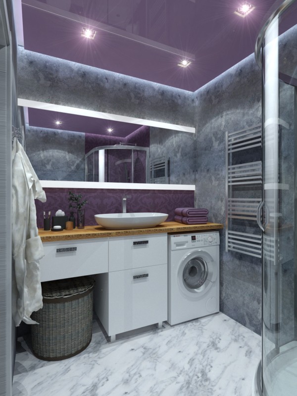 Purple bathroom Loft in 3d max vray 2.0 image