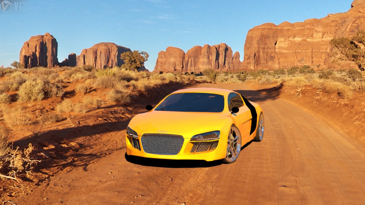 Audi 3d max vray में प्रस्तुत छवि