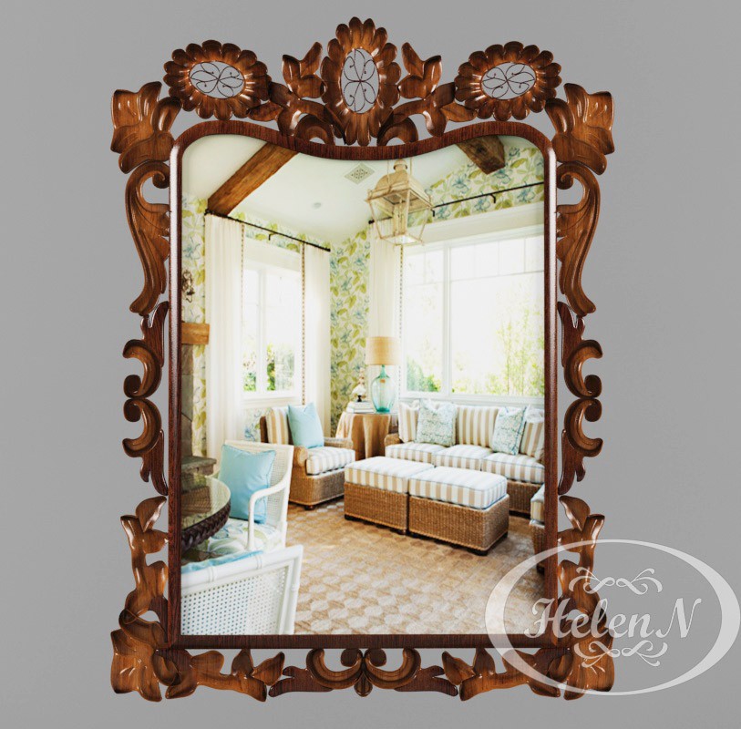 Mirror in wooden frame in 3d max vray 2.5 image