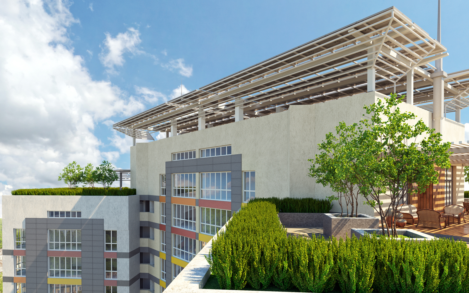 Complexo residencial "Nobel" em 3d max corona render imagem