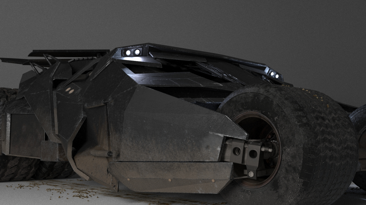 Бэтмобиль Черный рыцарь в 3d max corona render изображение