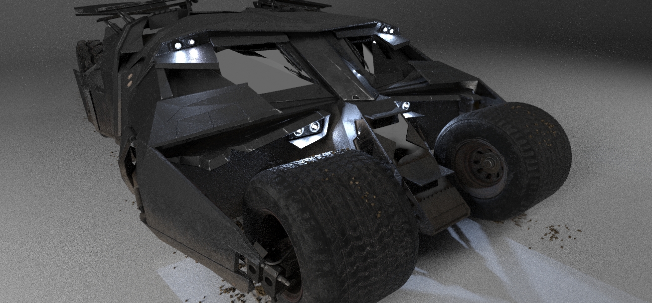 Batmobil Schwarzer Ritter in 3d max corona render Bild