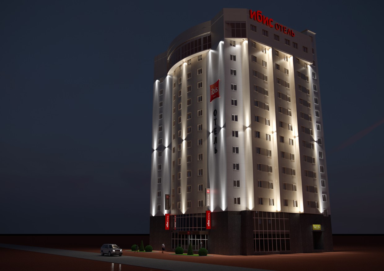 Гостиница Ибис в 3d max corona render изображение