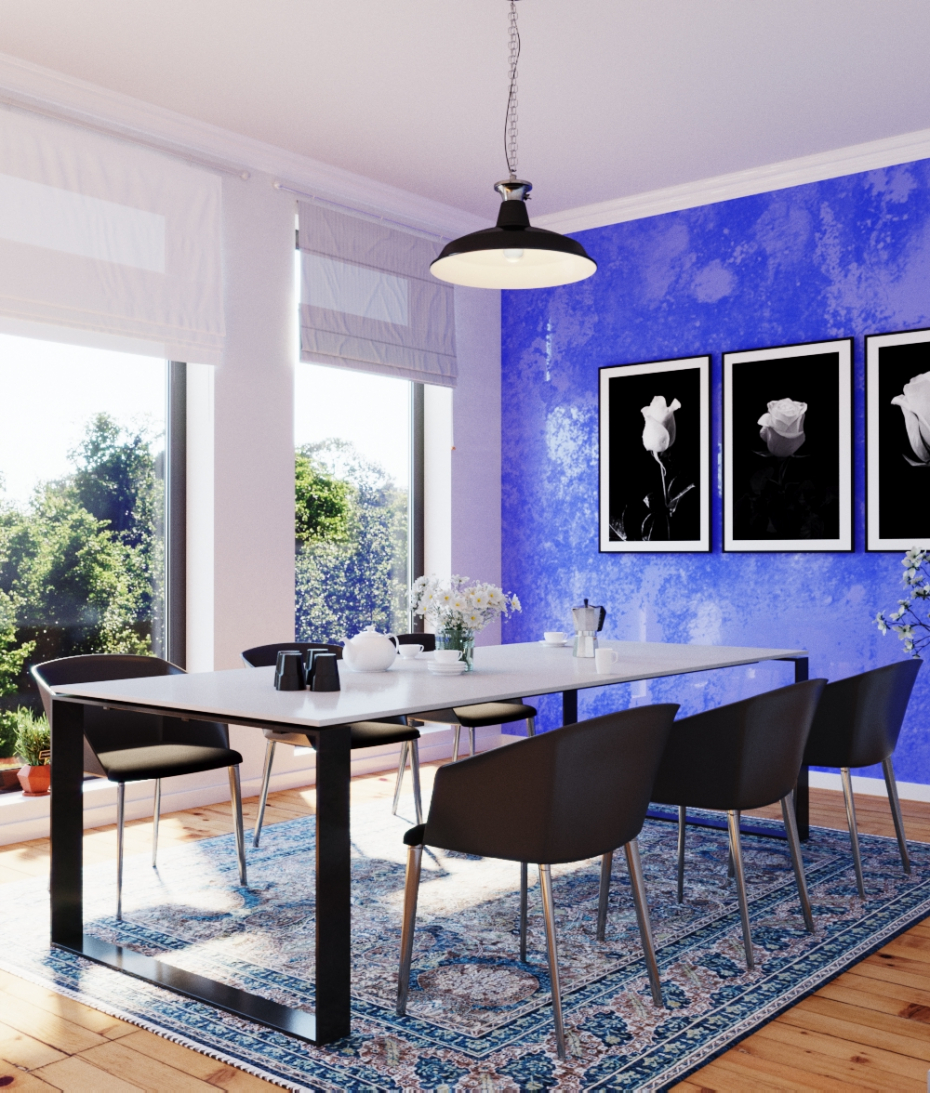 Yemek odası in 3d max corona render resim