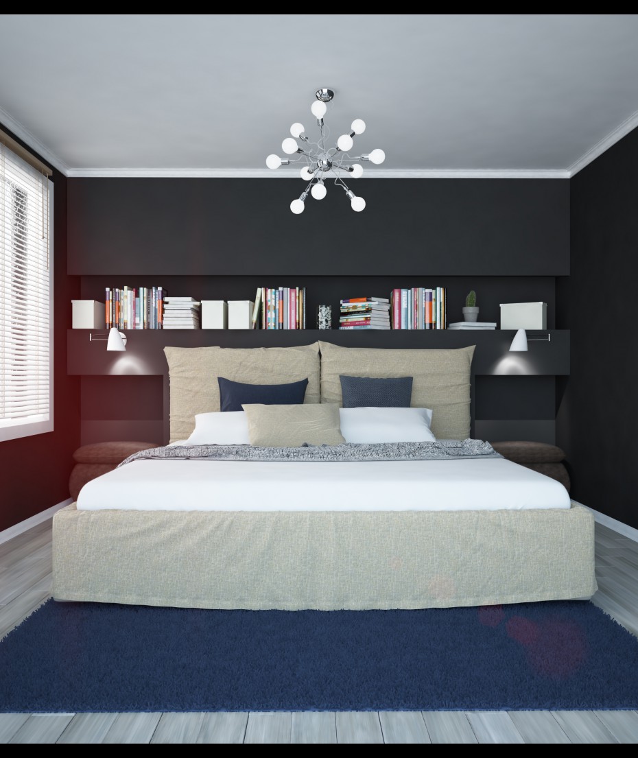 bedroom в 3d max vray изображение