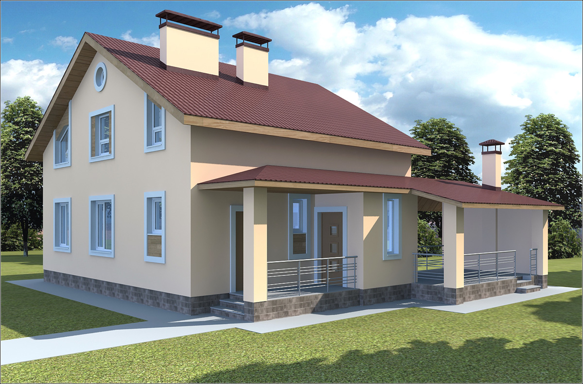 Projeto da casa em Chernigov em 3d max vray 1.5 imagem
