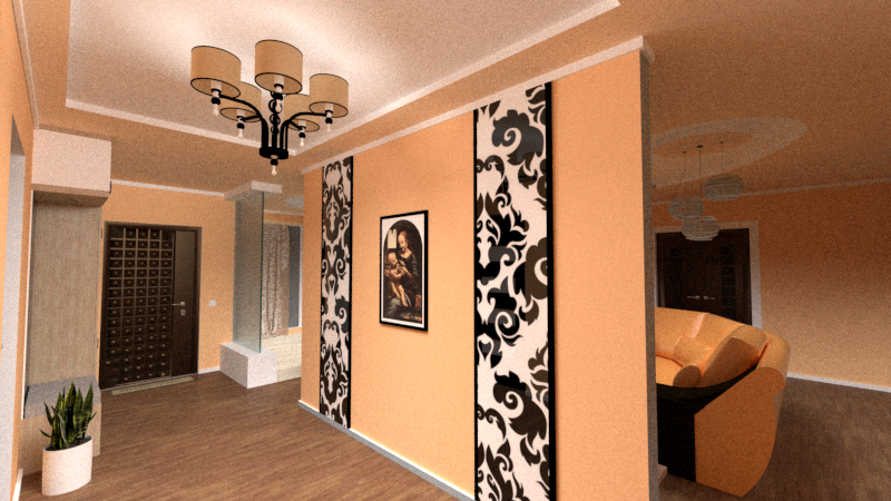 hallway in SketchUp vray 2.0 image