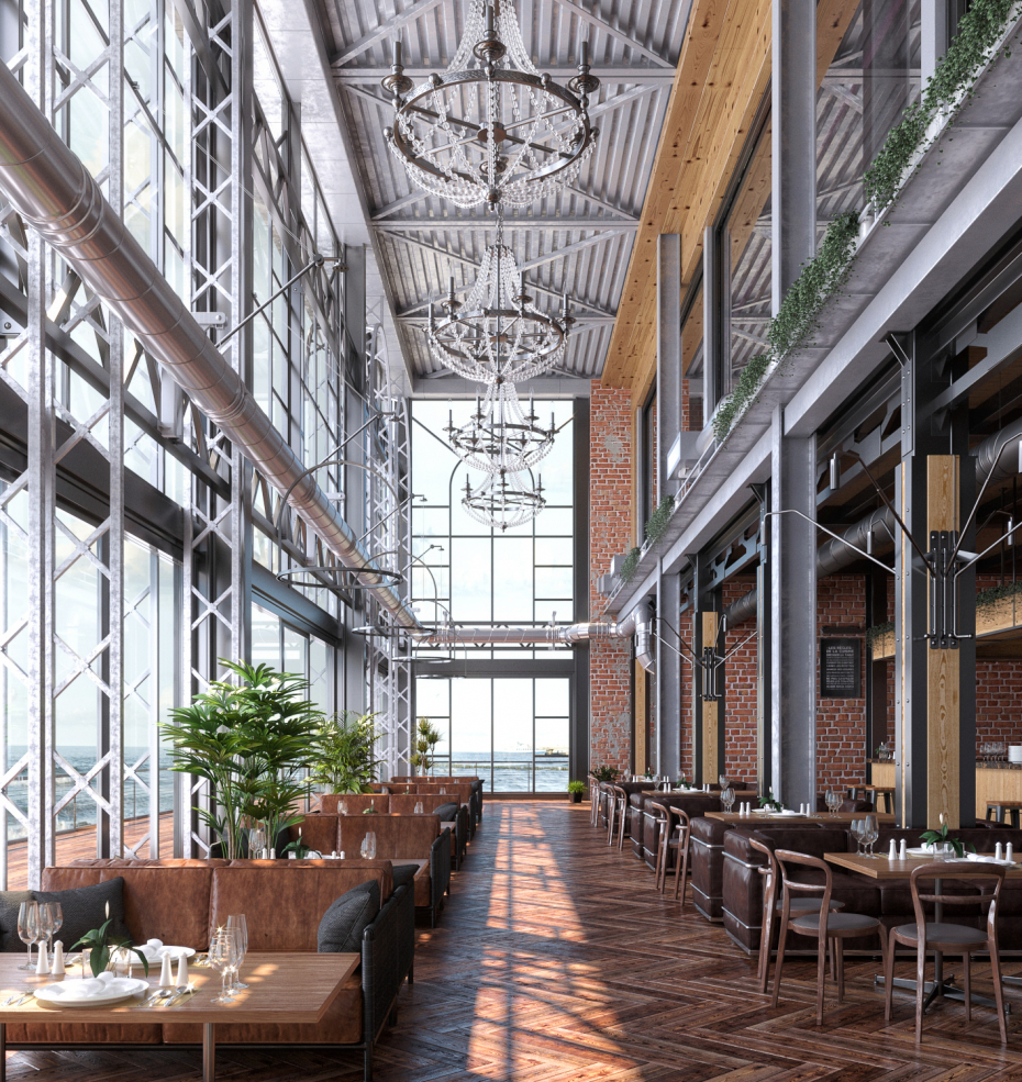 Restaurant yug in 3d max corona render image
