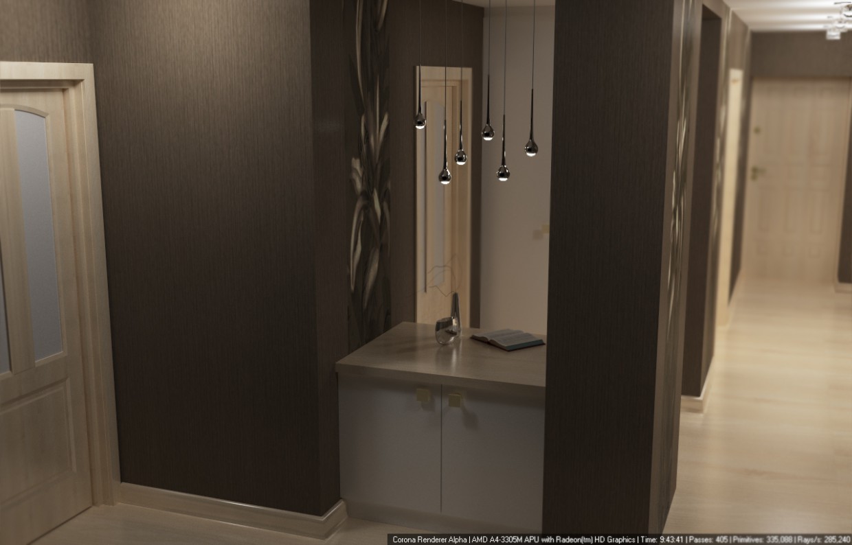 Hall in 3d max corona render image