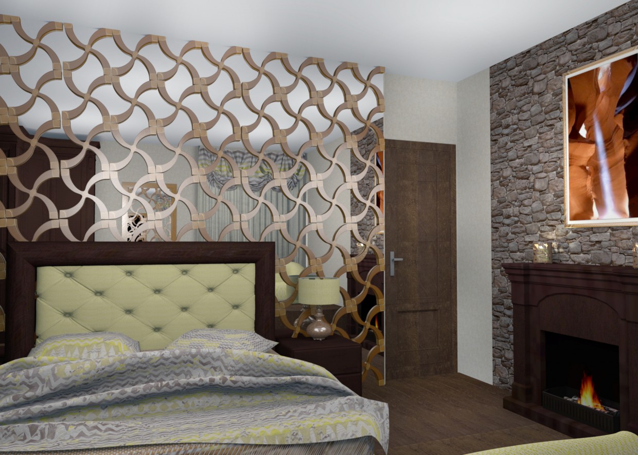 Yatak odası in Rhino FinalRender resim