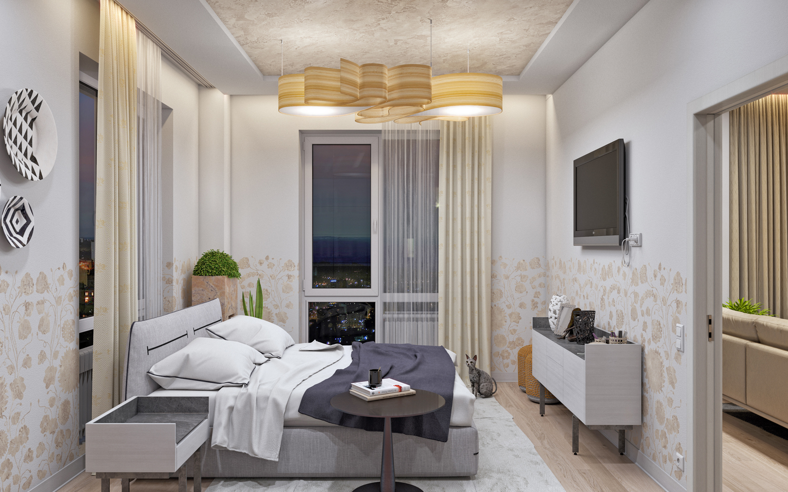 Konut kompleksi "Nobel" 2 yatak odalı daire. in 3d max corona render resim
