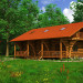 Wood House in 3d max vray image